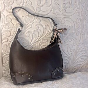 New Elegant Brown Vegan Leather Shoulder Bag